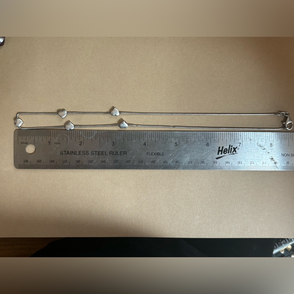 Solid 925 Silver Heart Charm Necklace - image 3